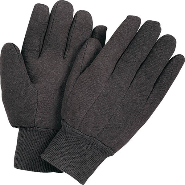 Wells Lamont Y7201 Regular Weight Brown Jersey Gloves w/ Knit Wrists